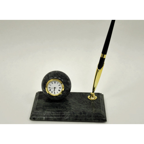 Настольный набор для руководителя Penstand, мраморный (Часы и ручка) 6108