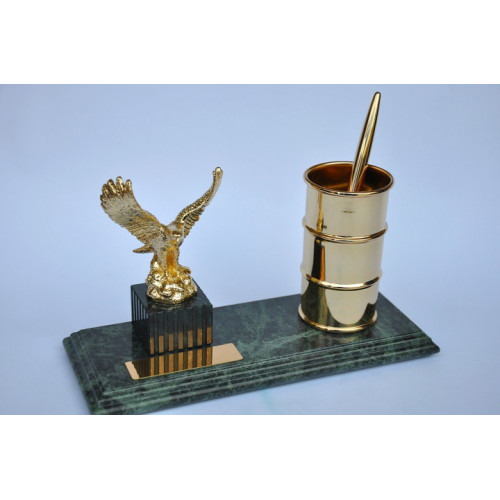 Настольный набор для руководителя Penstand, мраморный (Золотой орел, подставка для ручек и металлическая ручка) 8168