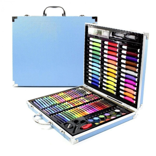 Набір для малювання 150 предметів для дитячої творчості Antares (в блакитному кольорі)