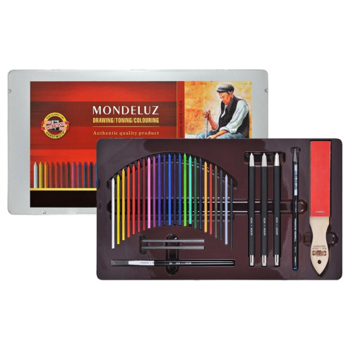 Набор для рисования акварелью Mondeluz Koh-i-Noor, с цанговыми карандашами, 32 предмета