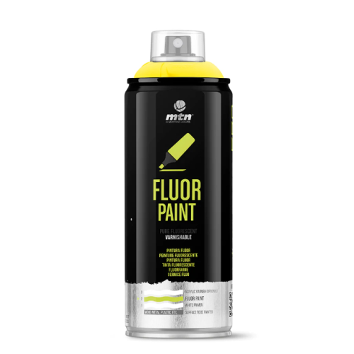 Аерозольна фарба флуоресцентна MONTANA PRO Fluor Paint R-600 400 мл Жовтий, EX014PR0600