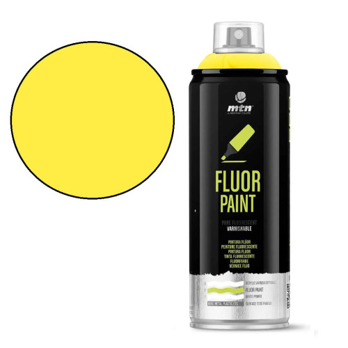 Аерозольна фарба флуоресцентна MONTANA PRO Fluor Paint R-600 400 мл Жовтий, EX014PR0600
