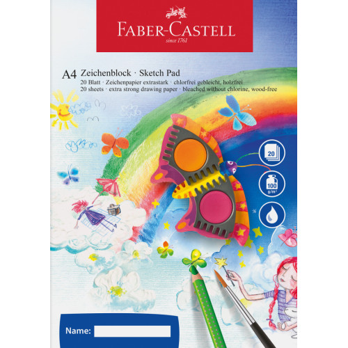 Альбом Faber-Castell формат A4, 20 листов, плотность 100 г/м2, 212046 (бумага в папке)