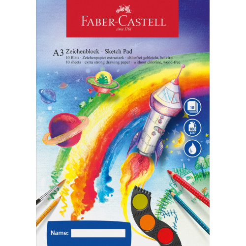 Альбом Faber-Castell формат A3, 10 листов, плотность 100 г/м2, 212047 (бумага в папке)