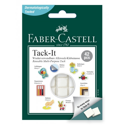 Клейкая масса Faber-Castell TACK-IT 30г в форме квадратов для многоразового использования, 187053