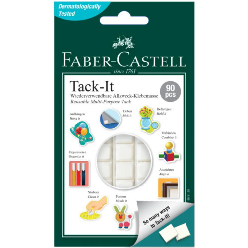 Клейкая масса Faber-Castell TACK-IT 50г в форме квадратов для многоразового использования, 589150