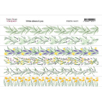Набір наклейок (стікерів) 6 шт, Spring leaves №14-011 Весняні Листя