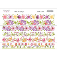 Набір наклейок (стікерів) 6 шт, Pink flowers №14-015 Рожеві Квіти