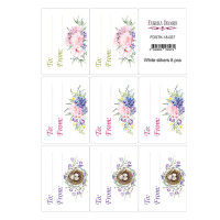 Набор наклеек (стикеров) 8 шт, Spring postcard №18-027 Весенняя Открытка