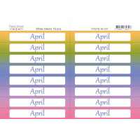 Набір наклейок (стікерів) 16 шт, April EN (англ) №18-031 Квітень