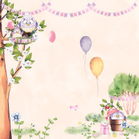 Лист двостороннього паперу для скрапбукінгу Cutie sparrow girl №56-01 30,5х30,5 см