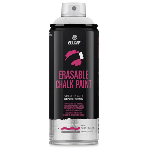 Аэрозольная краска на меловый основе MONTANA PRO Erasable Chalk Paint WB 400 мл, белый, EX014PC9010W