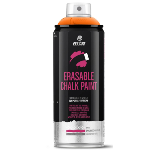 Аерозольна фарба на крейдяній основі MONTANA PRO Erasable Chalk Paint WB 400 мл, помаранч., EX014PC2004W