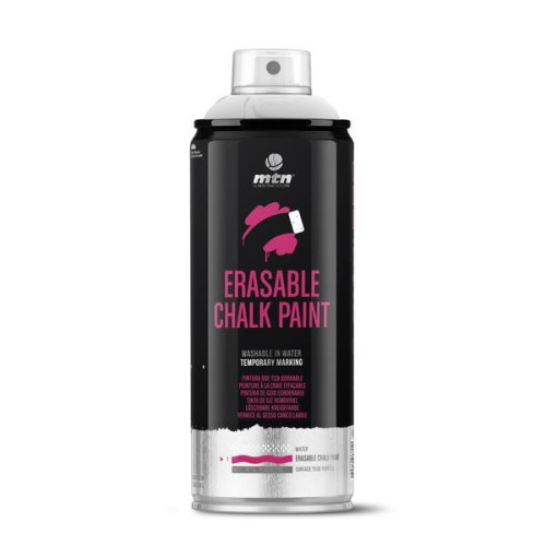 Аерозольна фарба на крейдяній основі MONTANA PRO Erasable Chalk Paint WB 400 мл, срібний, EX014PC0126W