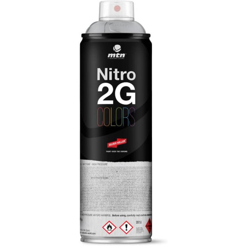 Аэрозольная матовая краска MONTANA 2G Colors 500 мл Silver, EX0150101