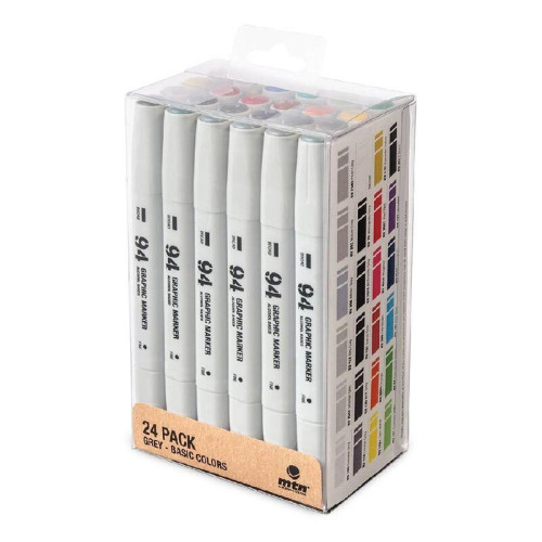 Набор маркеров MONTANA 94 Graphic Marker 24 шт., базовые и серые цвета, SPRO011504