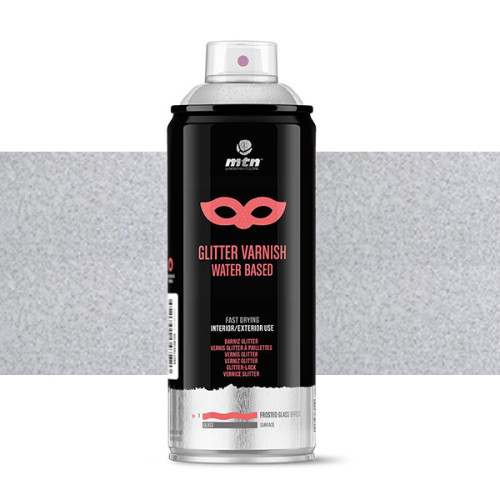 Аэрозольный лак с глиттер-эффектом MONTANA PRO Glitter Varnish 400 мл Серебряный, EX014PG008W
