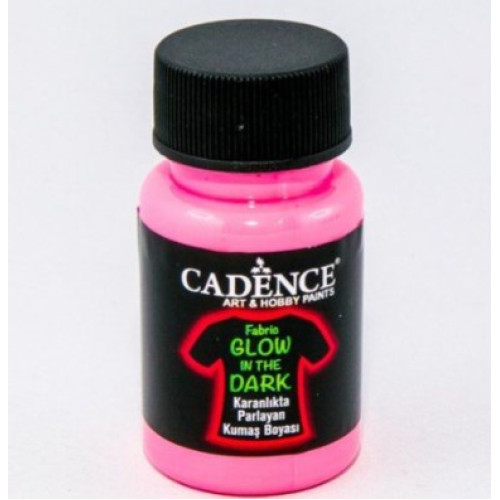 Светонакапливающая акриловая краска для ткани Fabric Glow In The Dark Cadence, 50 мл, Розовая