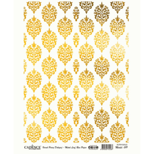 Декупажні картки з позолотою на рисовому папері Metel Leaf Gold Rise Cadence, Золото, А-019
