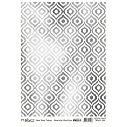 Декупажные карты с позолотой на рисовой бумаге Metel Leaf Silver Rise Cadence, Серебро, А-016