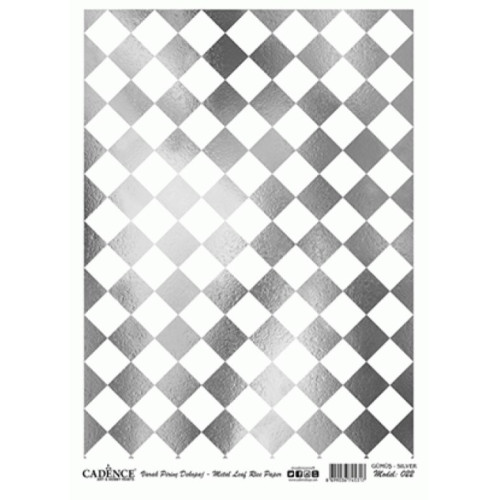 Декупажные карты с позолотой на рисовой бумаге Metel Leaf Silver Rise Cadence, Серебро, А-022