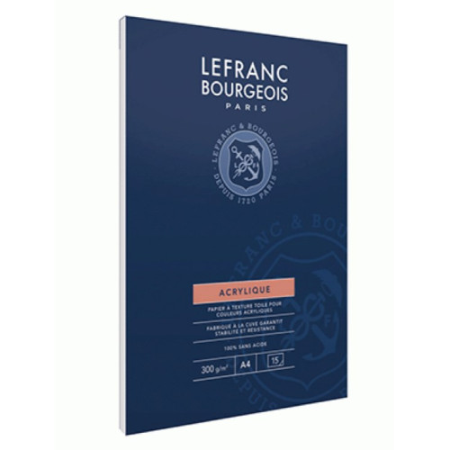 Альбом для красок акриловых Lefranc Acrylic Paper Pad, А4, 300 гр 15