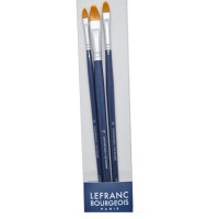 Набор плоских кистей Fine Synthetic Brushes Set синтетика, 3 шт №4, 8, 12 Lefranc Bourgeois
