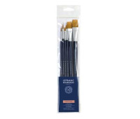 Набір пензлів Fine Synthetic Brushes Set синтетика, 6 шт № 6,6,6,12,16,24 коротка ручка, Lefranc Bourgeois
