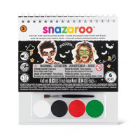 Набор красок для грима Snazaroo Helloween, 4 краски + 1 кисть