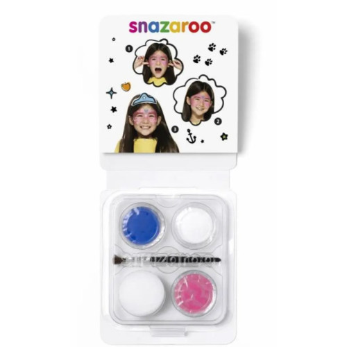 Набор красок для грима Snazaroo Mini Face Paint Festive Mask 3x3,75мл, Розовый, Синий, Белый