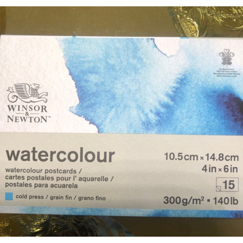 Бумага акварельная холодного прессования Winsor 10*15см 300 гр 15 шт Watercolour aquarelle Classic range new 6667009