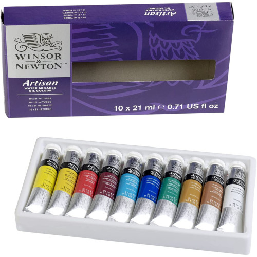 Набор водорастворимых масляных красок Winsor Newton Artisant, 10 цветов по 21 мл.