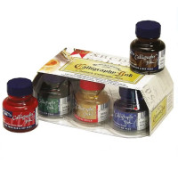 Набір чорнила для каліграфії Calligraphy Ink 6 Assorted Set, 6 кольорів по 30 мл, Winsor Newton