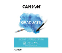Альбом блок для акварелі, холодний прес, Canson Graduate Watercolour 20 аркушів 250 г/м2, А4 21х29,7 см