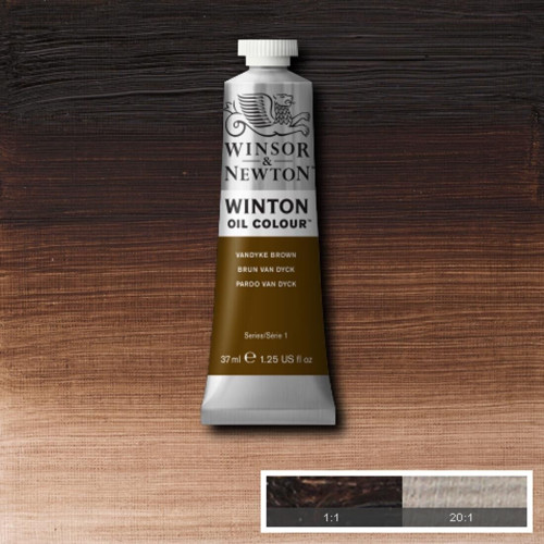 Масляная краска Winton от Winsor Newton, 37 мл,№676 Вандайк коричневый