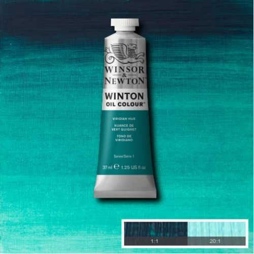 Масляна фарба Winton від Winsor Newton, 37 мл, №696 Вірідіан темний