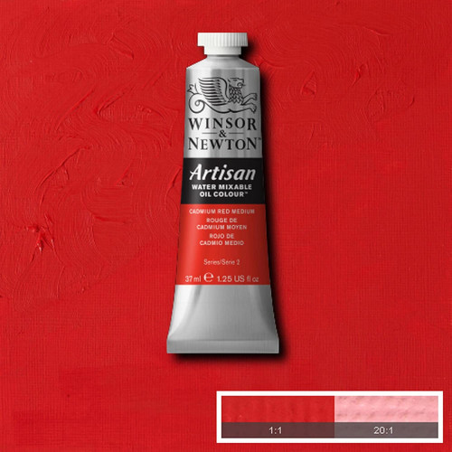 Водорастворимая масляная краска WINSOR NEWTON Artisan 37 мл №099 Cadmium red medium Нежно-красный кадмий