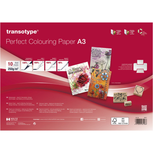 Папір для маркерів Transotype, А3 29,7*42 см, 250 г/м2, 1 лист