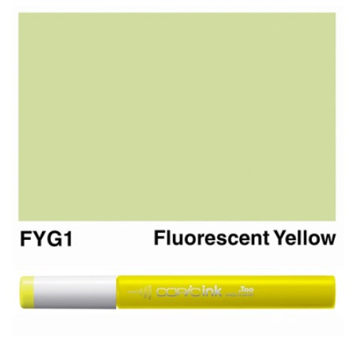 Заправка для маркеров COPIC Ink, №FYG1 Fluorescent yellow Флуоресцентный желтый, 12 мл