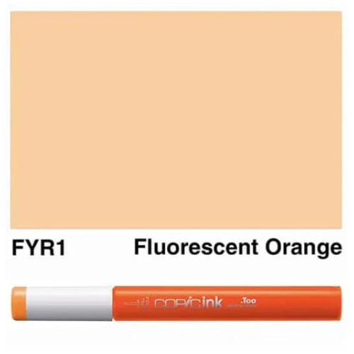 Заправка для маркеров COPIC Ink, №FYR1 Fluorescent orange Флуоресцентный оранжевый, 12 мл