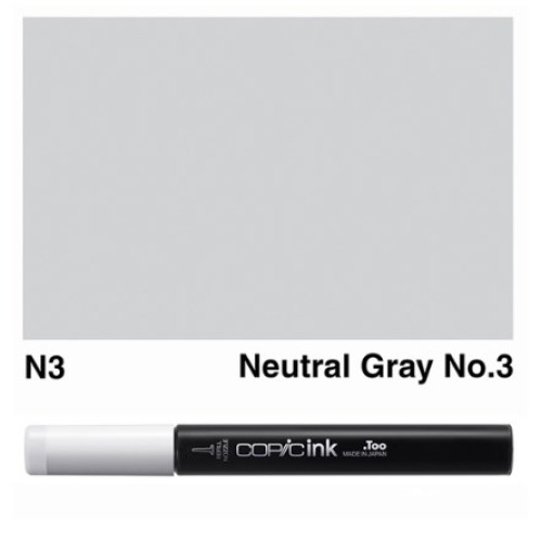 Заправка для маркеров COPIC Ink, №N3 Neutral gray Нейтральный серый, 12 мл