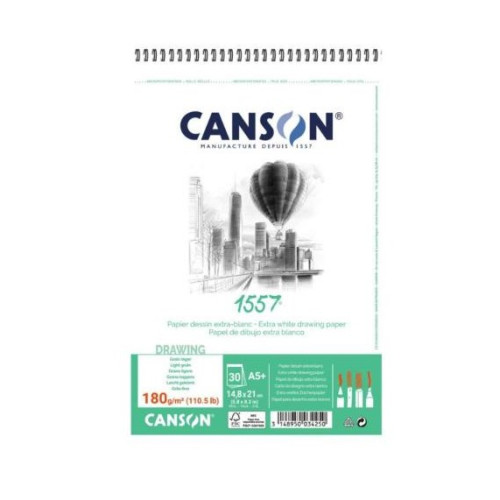 Альбом для графіки на спіралі Canson 1557 Dessin 180 гр, A5 30 аркушів