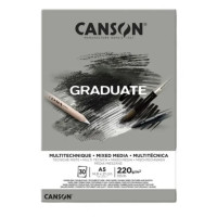 Альбом для смешанных техник Canson Graduate Mix Media Grey 30 листов 220 г/м2, А5 14,8х21 см