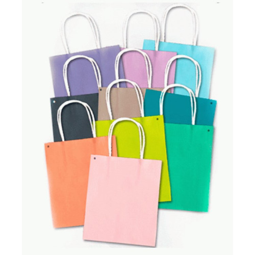 Бумажный крафт пакет Folia Paper Bags, 12x5,5x15 см, в цветном ассортименте 10 шт