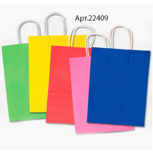 Паперовий крафт пакет Folia Paper Bags, 12x5, 5x15 см, в яскравому асортименті