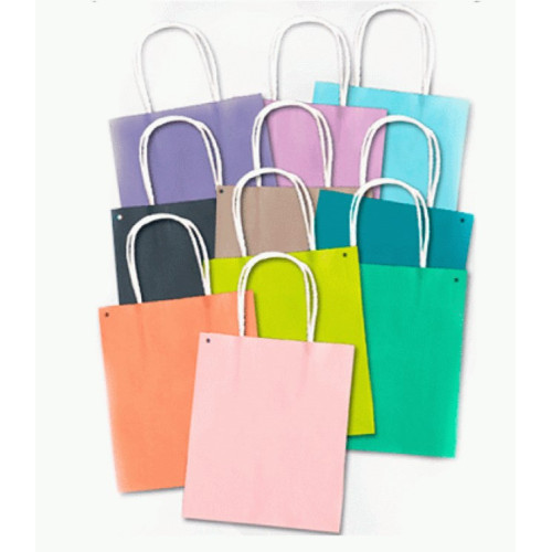 Паперовий крафт пакет Folia Paper Bags, 18x8x21 см, в кольоровому асортименті.