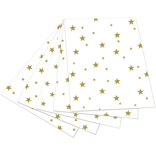 Картон Folia Photo Mounting Board with gold stars 300 г/м2, 50x70 см, №00 White Белый