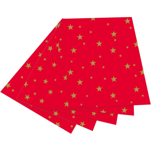 Картон Folia Photo Mounting Board with gold stars 300 г/м2, 50x70 см, №20 Red Красный