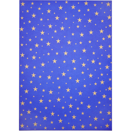 Картон Folia Photo Mounting Board with gold stars 300 г/м2, 50x70 см №34 Blue Синий