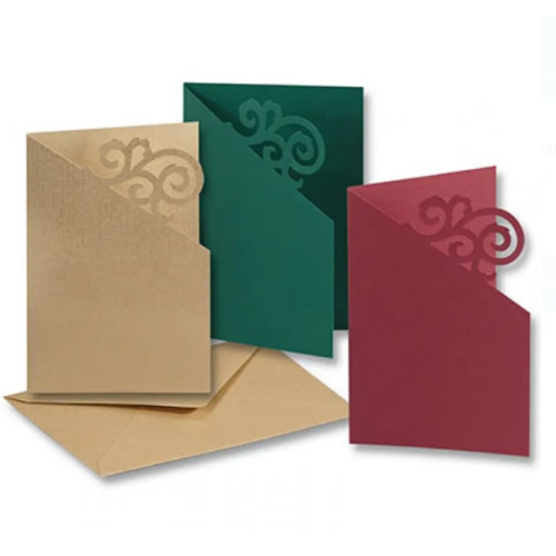Заготовка для открытки Орнамент Folia с конвертом, 10,8x15,5 см, №35 Королевский синий
